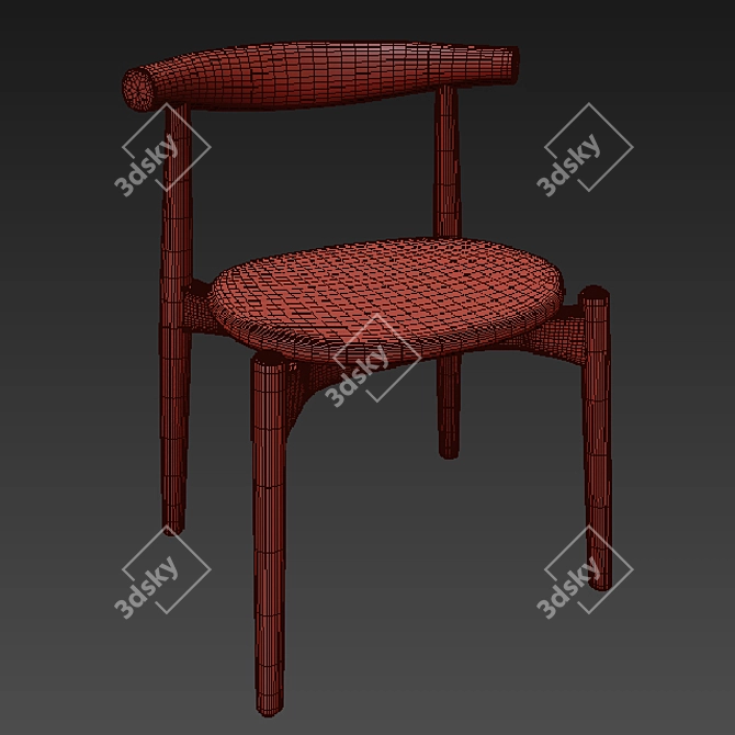 Elegant Elbow Chair Set | Max 2012 & FBX 3D model image 5