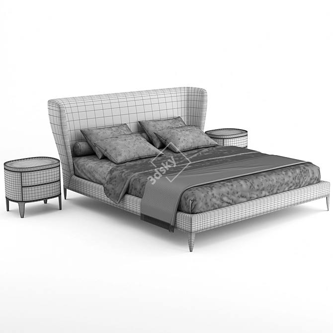 Elegant Gentleman Bed: Poliform 3D model image 3