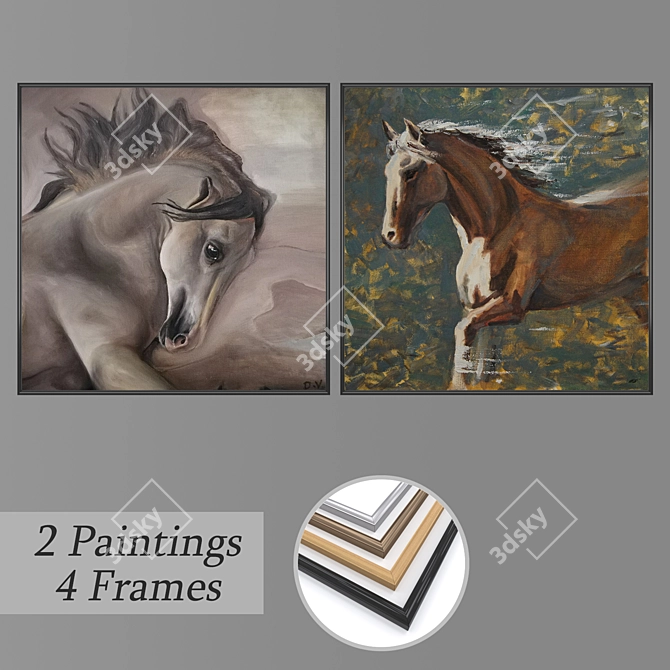 Elegant Wall Art Set 3D model image 1