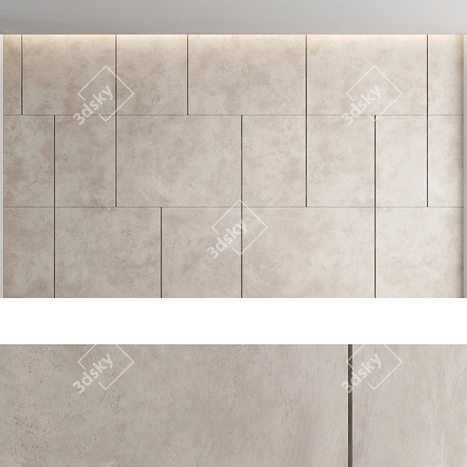 Decorative Concrete Wall Panel Set 3D model image 2