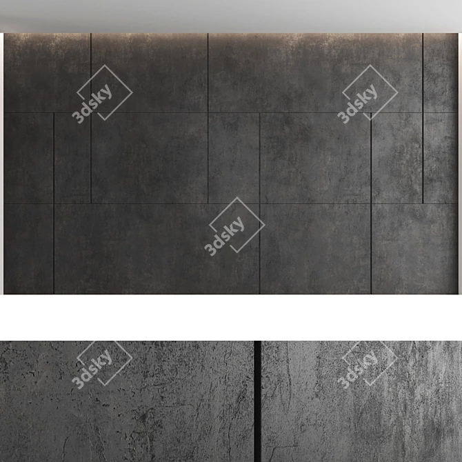Decorative Concrete Wall Panel Set 3D model image 3