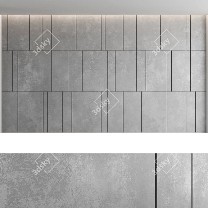 Decorative Concrete Wall Panel Set 3D model image 5