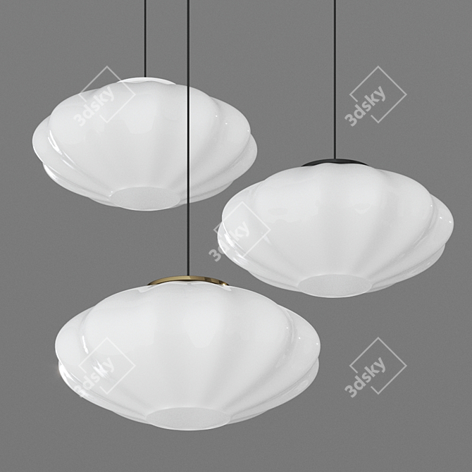 Elegant Mei Suspension Lamp 3D model image 1