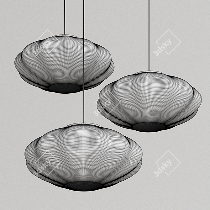 Elegant Mei Suspension Lamp 3D model image 2