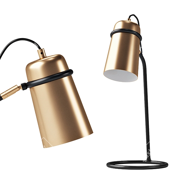 Keegan Retro Style Task Lamp 3D model image 1