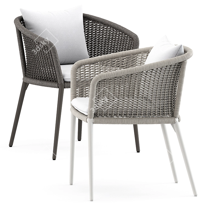 Elegant Knotted Armchair by JANUS 3D model image 1