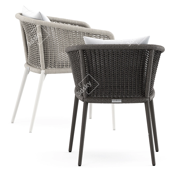 Elegant Knotted Armchair by JANUS 3D model image 2
