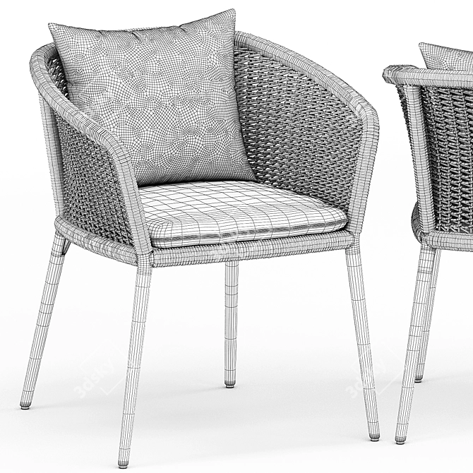 Elegant Knotted Armchair by JANUS 3D model image 5