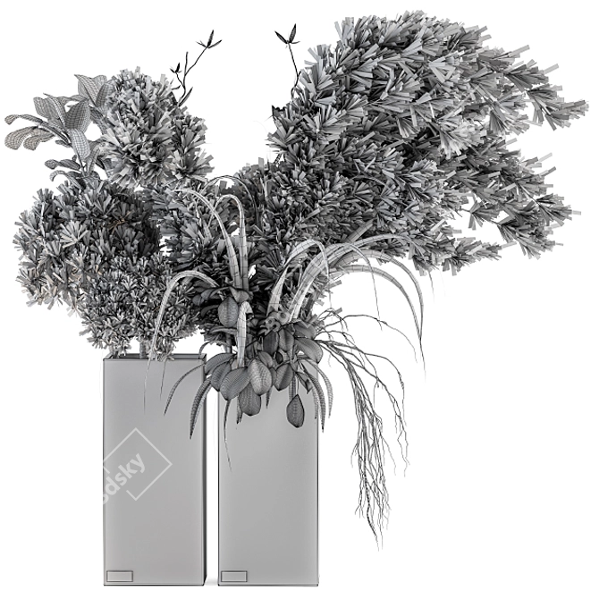 Pristine Pampas Stems - Dried Elegance 3D model image 4