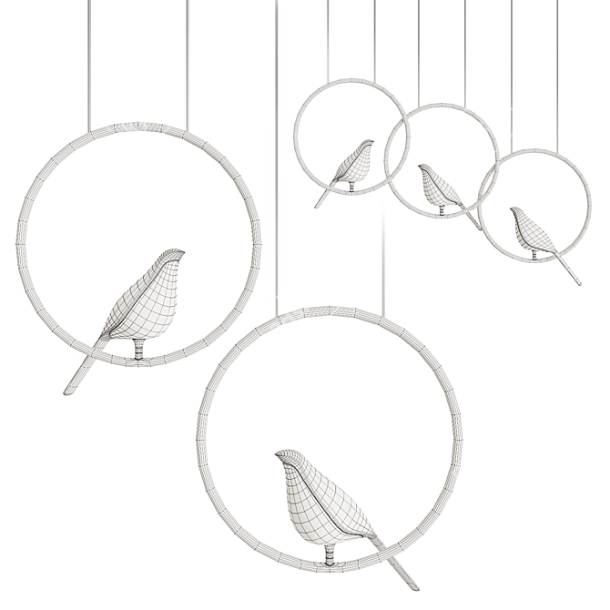 Enchanted Flight Pendant Lamp 3D model image 8