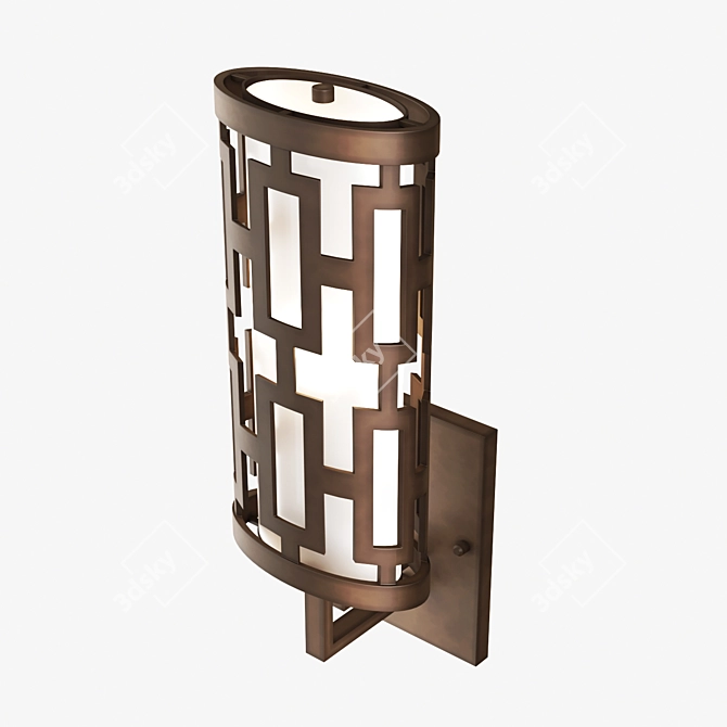 River Oaks Outdoor Wall Light 3D model image 2