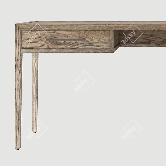 French Oak Textured Desk 3D model image 4