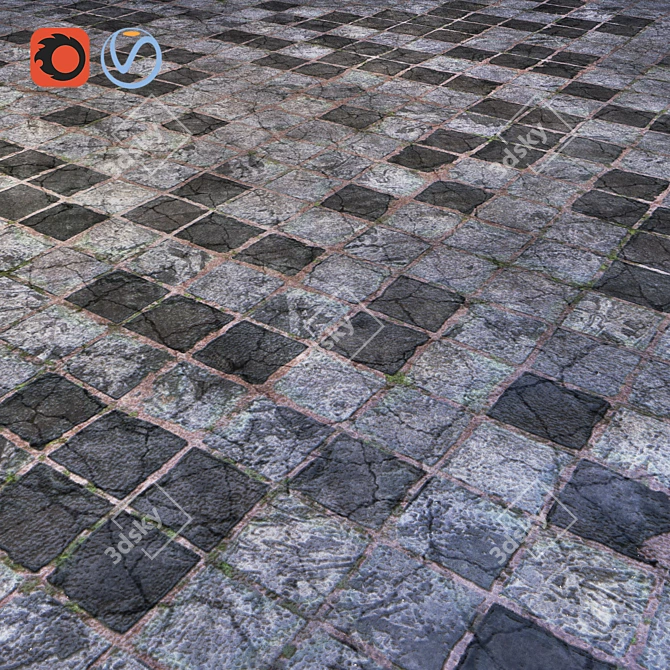 Seamless Wet Paving: Realistic Texture 3D model image 1