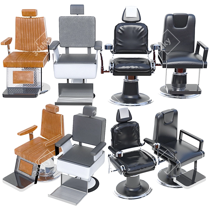 Ultimate Barbershop Chair Collection 3D model image 2