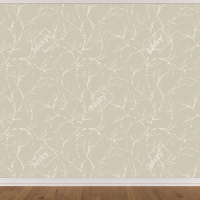Seamless Wallpaper Set in 3 Colors 3D model image 3