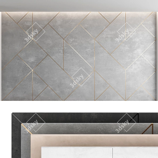 Contemporary Decorative Wall Panel Set 3D model image 1