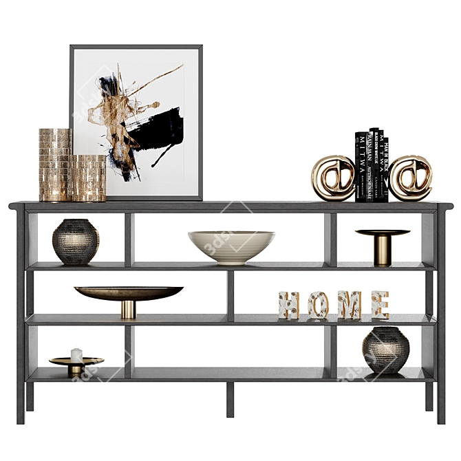 Contempo Low Shelving with Stylish Accessories 3D model image 2