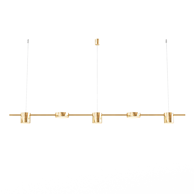 Elegant Brass Pendant Light 3D model image 2