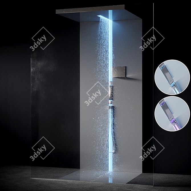 SCURETTO 990WT Walk Through Shower Enclosure 3D model image 1