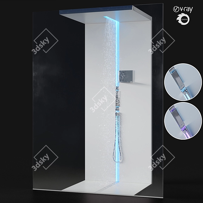 SCURETTO 990WT Walk Through Shower Enclosure 3D model image 11