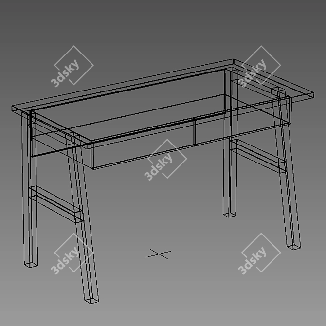 Elliptic Classic Writing Table 3D model image 3