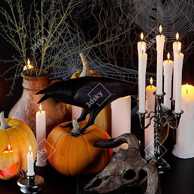 Spooky Halloween Decor Set 3D model image 3