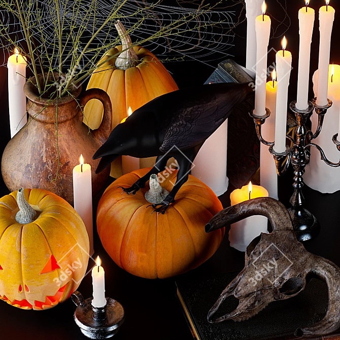 Spooky Halloween Decor Set 3D model image 4