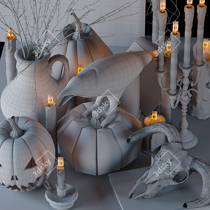 Spooky Halloween Decor Set 3D model image 5