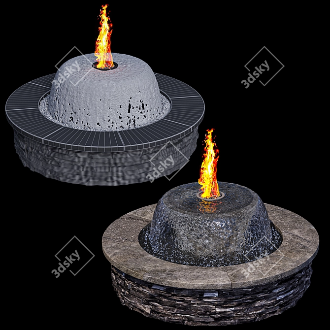 Fountainfire Bowl - Fire and Water 3D model image 2