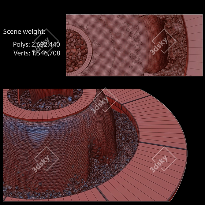 Fountainfire Bowl - Fire and Water 3D model image 4