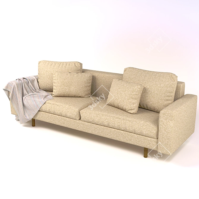 Sleek Modern Sofa  3DSMax + Marvelous - Poly 560k 3D model image 3