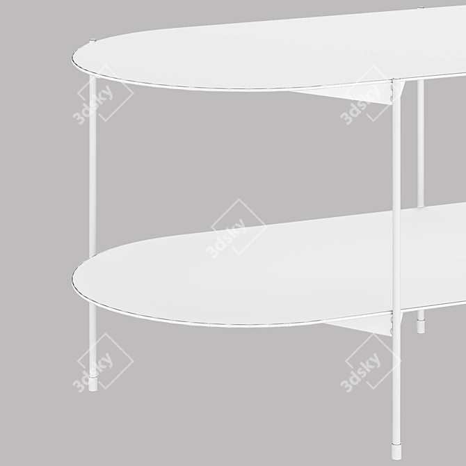 Industrial Steel Coffee Table with Double Top 3D model image 2