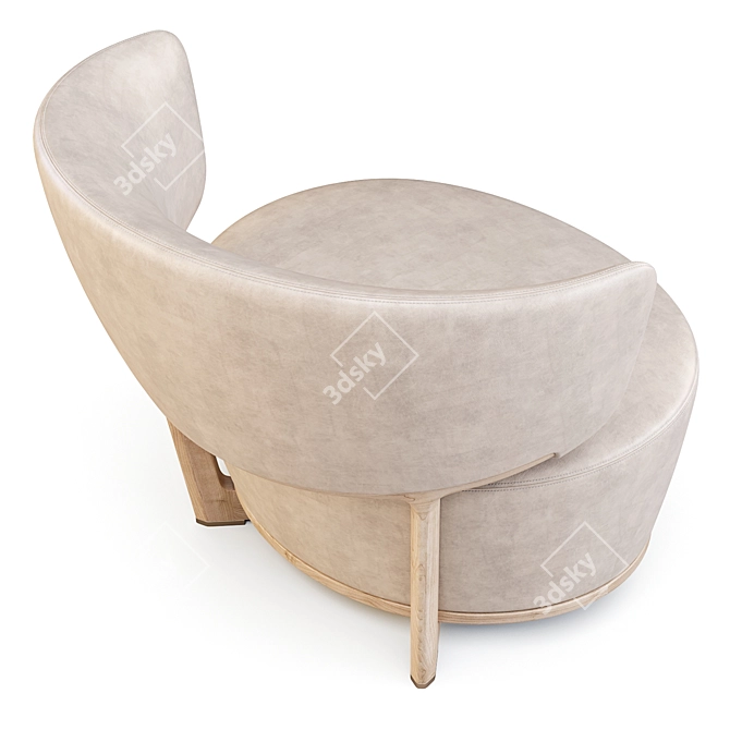 Ceccotti Collezioni Ico: Walnut ArmChair 3D model image 4