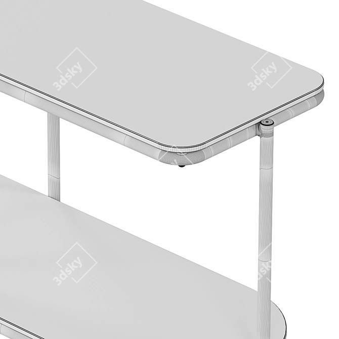 Luxurious Calligaris Puro Console: Marble and Black Veneer 3D model image 3