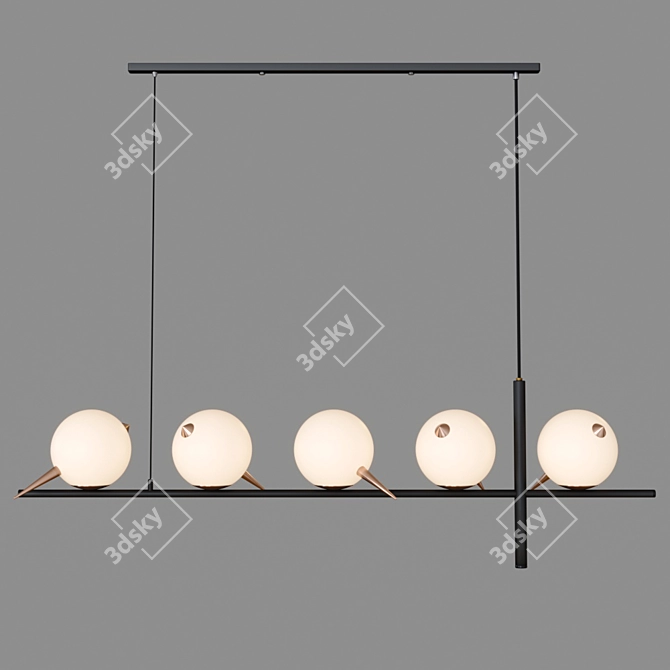Modern Reel Pendant Light 3D model image 1