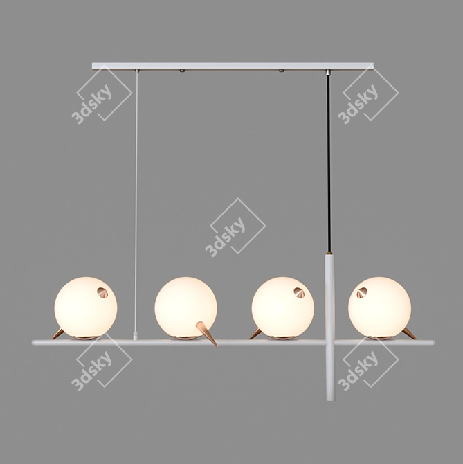Modern Reel Pendant Light 3D model image 4