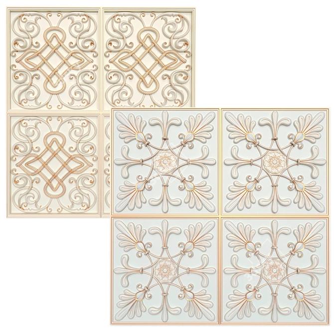 Decorative Panels Collection: Set of 7 STL Files 3D model image 1