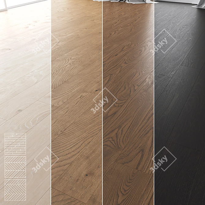 Premium Wood Floor Set - Variety of Styles 3D model image 1