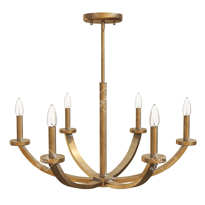 Sleek Erindale Steel Chandelier - Exquisite Lighting 3D model image 1