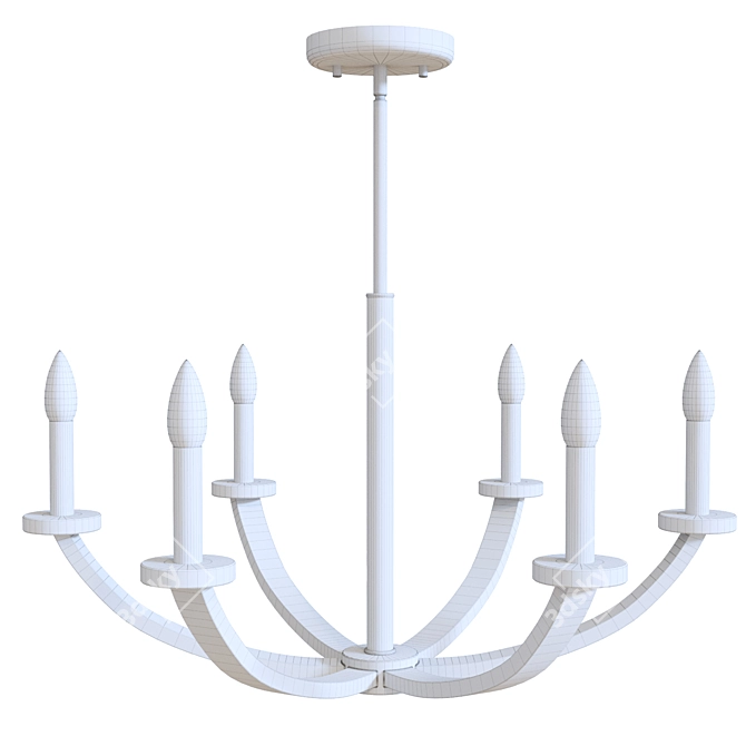 Sleek Erindale Steel Chandelier - Exquisite Lighting 3D model image 5