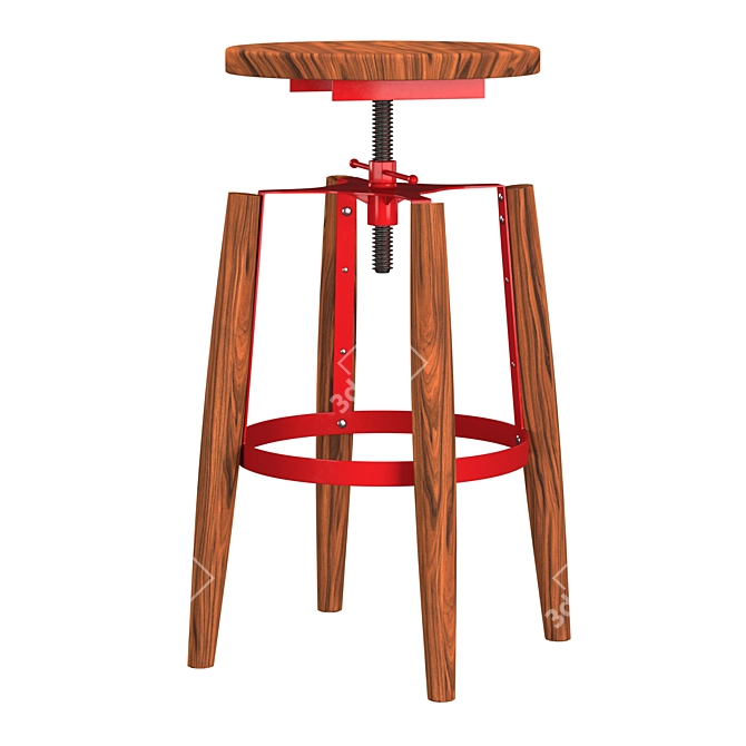 Modern Industrial Yun Bar Stools 3D model image 2