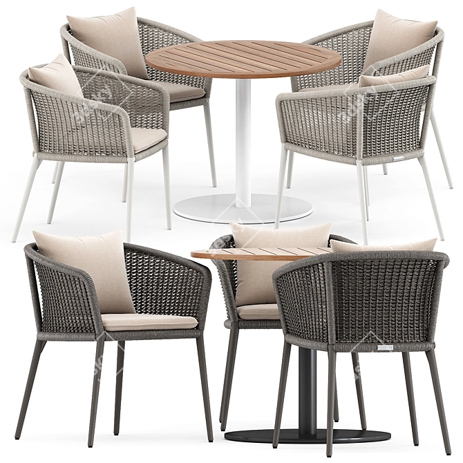 Elegant Knot Armchair & Stem 003 Table 3D model image 1