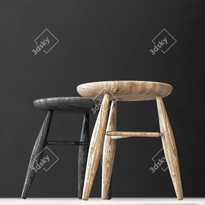 Modern Circle Chair Set 3D model image 3