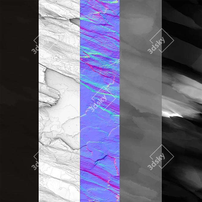 Seamless Cliff Texture Pack 3D model image 4