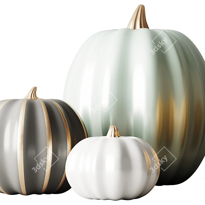 Autumn Harvest Pumpkin Set 3D model image 2