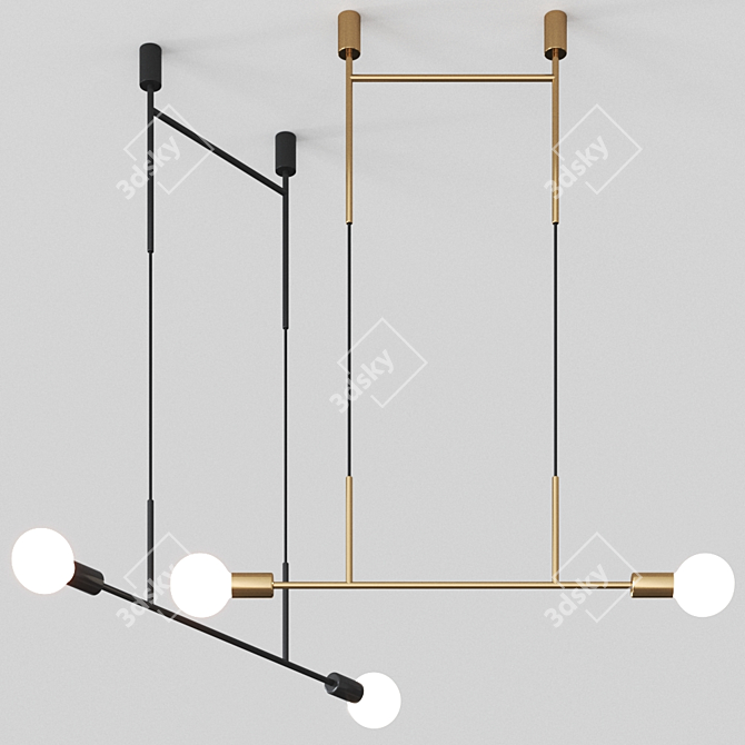 Sleek Step LED Ceiling Lamp 3D model image 1