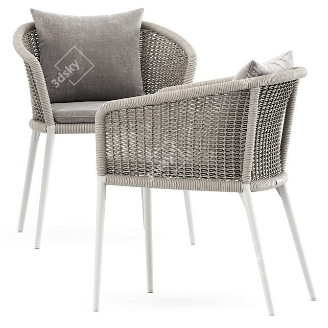 Elegant Knot Armchair & Flint CT220 Dining Table 3D model image 4