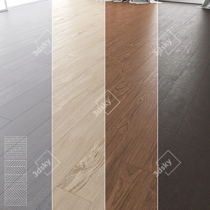 Premium Wood Floor Set - Variety of Styles 3D model image 1