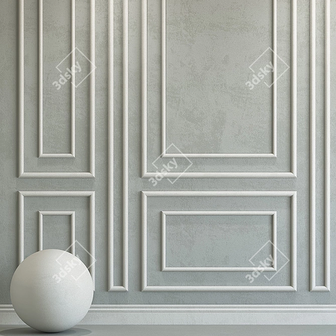 Elegant Plaster with Molding 3D model image 2