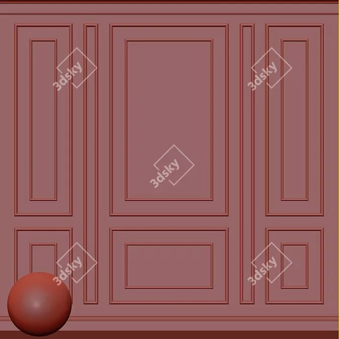 Elegant Plaster with Molding 3D model image 3